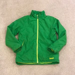 Marker kids ski jacket with detachable hood.